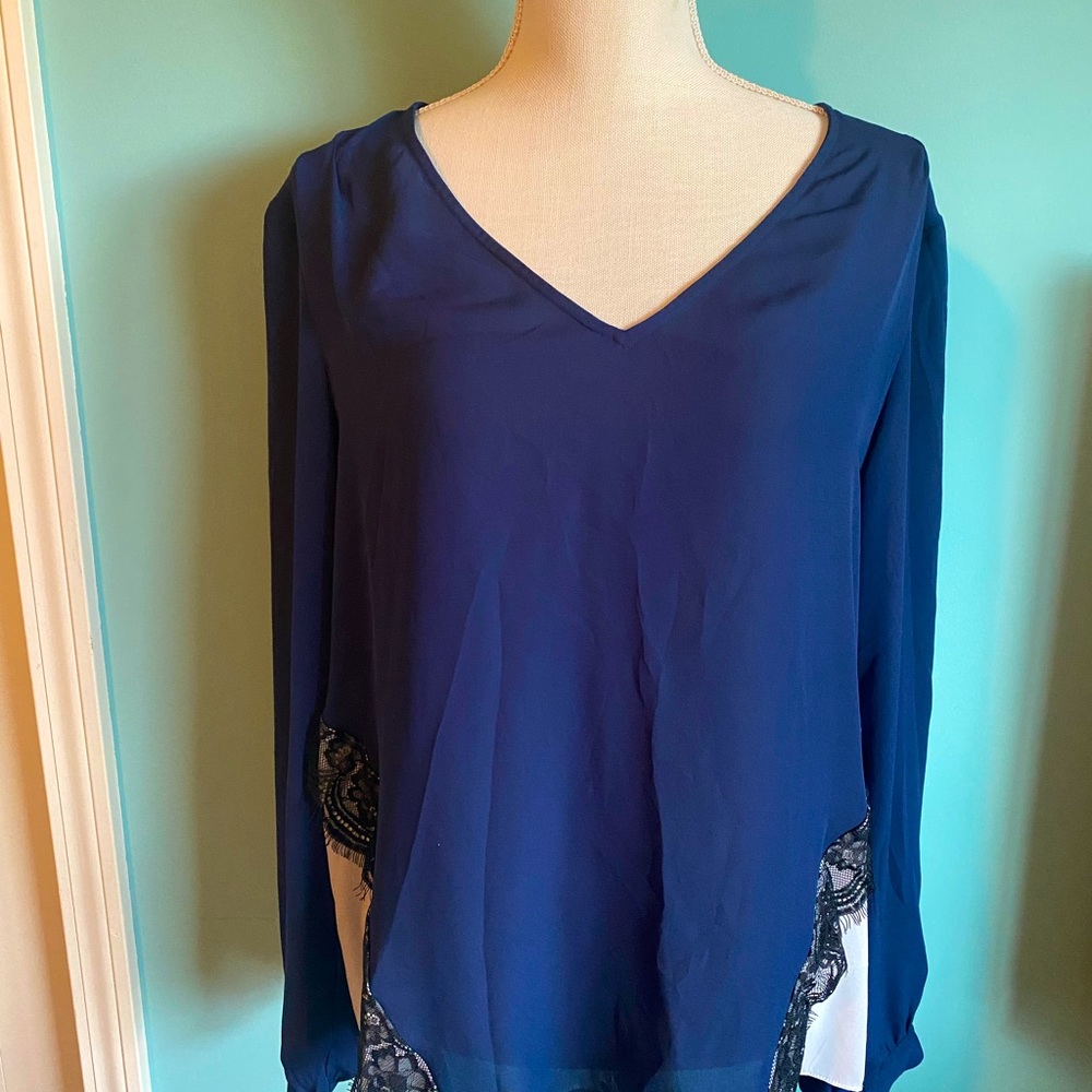 Blue with Lace Blouse